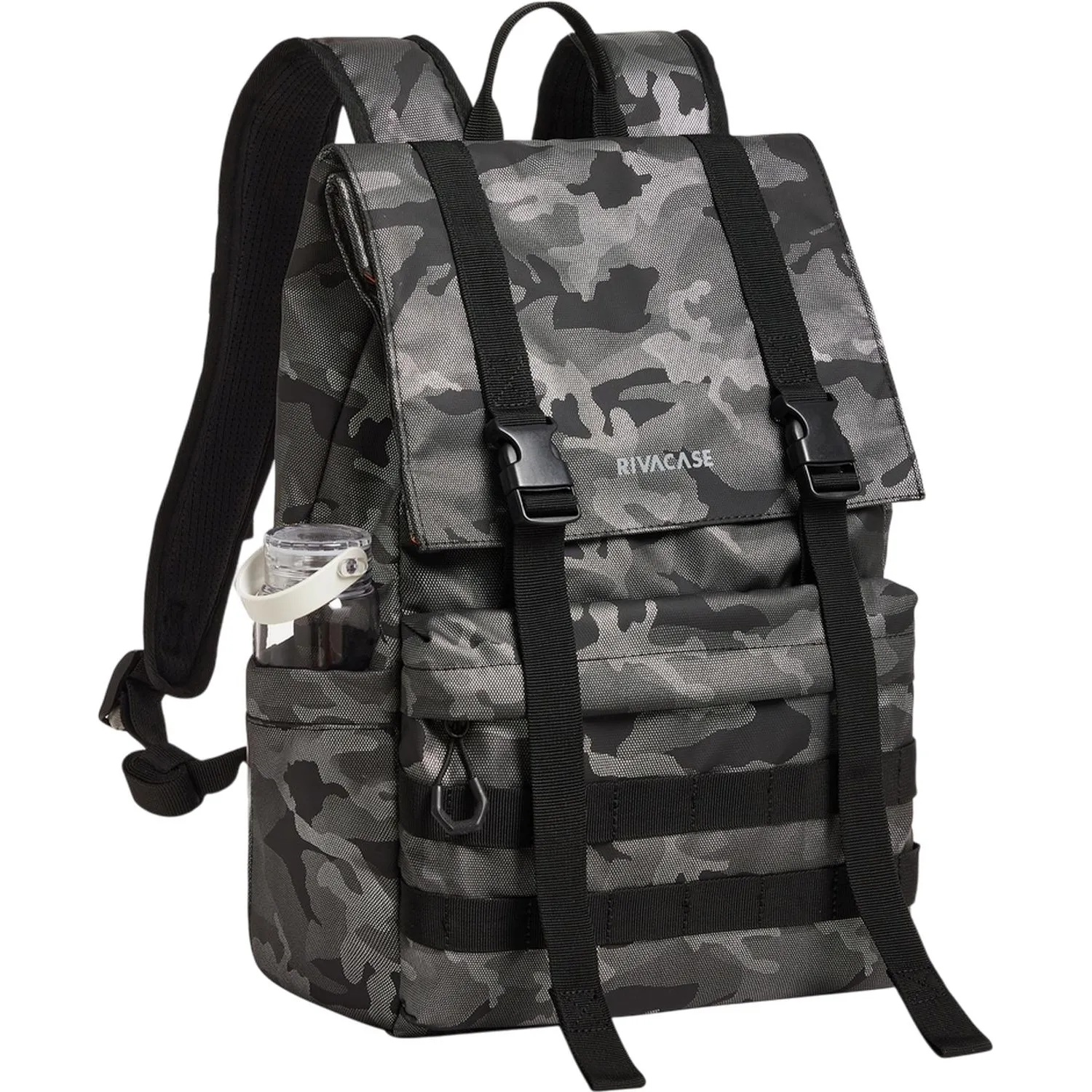 Рюкзак для ноутбука RIVACASE 7621 grey camo Sherwood-ECO Rolltop 15л, 15.6 - фото 9
