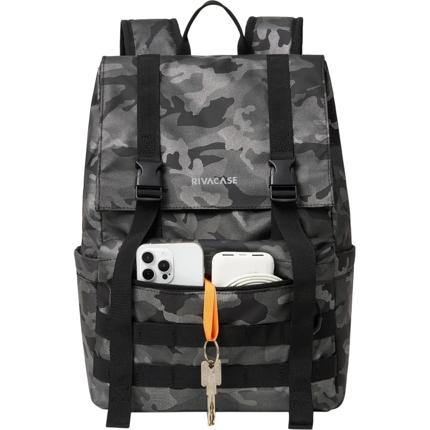 Рюкзак для ноутбука RIVACASE 7621 grey camo Sherwood-ECO Rolltop 15л, 15.6 - фото 14