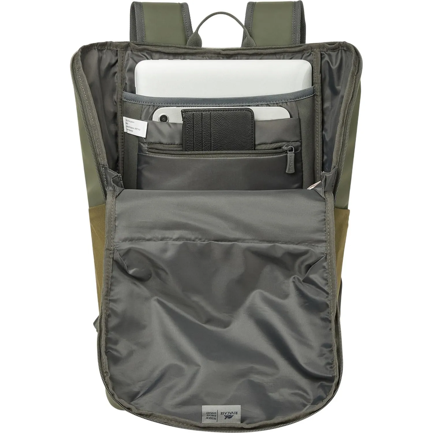Рюкзак для ноутбука RIVACASE 7856 olive green Eden-ECO 20л, 15.6 /6 - фото 13