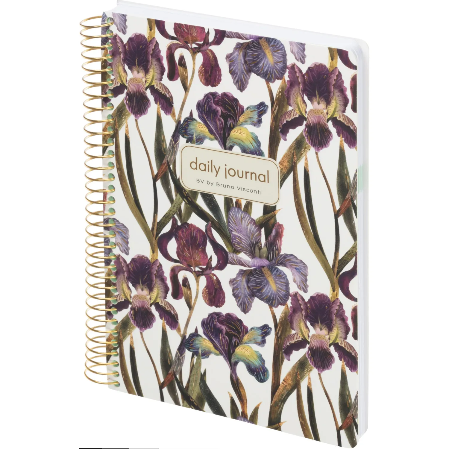 Ежедневник недатированный CUTE DIARY А5,BV,136,ИРИСЫ, зол.греб, 3-701/15 - фото 1