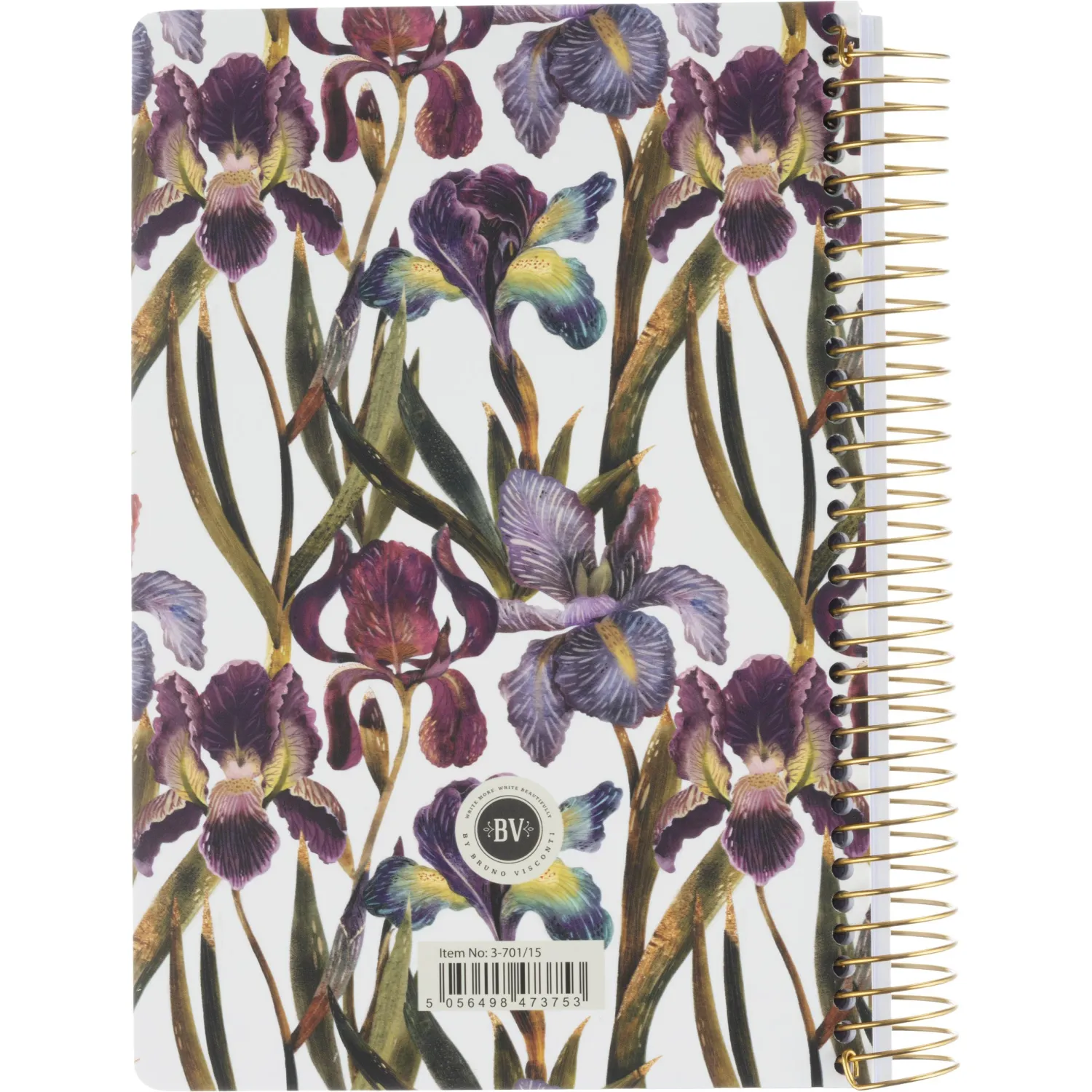 Ежедневник недатированный CUTE DIARY А5,BV,136,ИРИСЫ, зол.греб, 3-701/15 - фото 12
