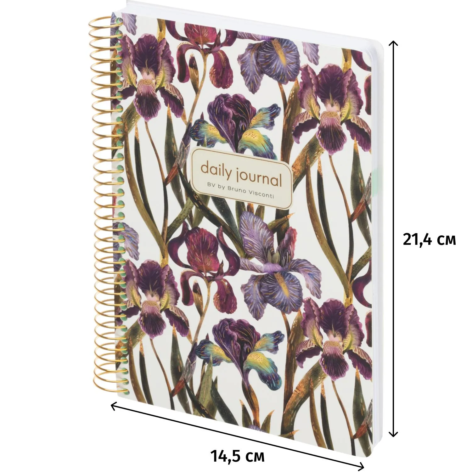 Ежедневник недатированный CUTE DIARY А5,BV,136,ИРИСЫ, зол.греб, 3-701/15 - фото 14