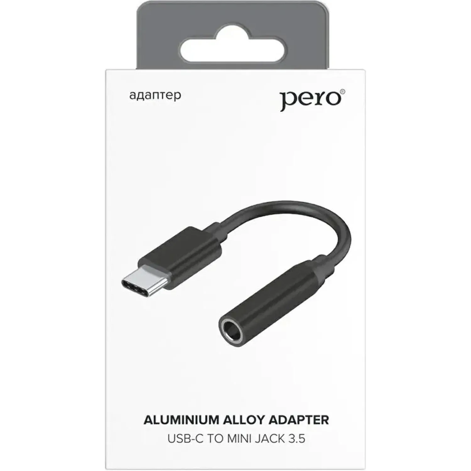 Адаптер PERO AD09 USB-C TO MINI JACK 3.5MM, черный - фото 2