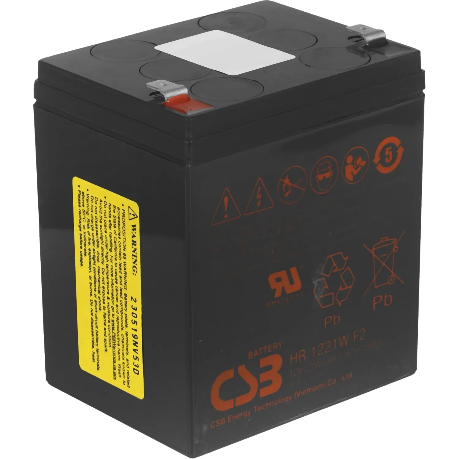 Батарея для ИБП CSB серия HR, HR1221W F2 CSB, 12В/5Ач - фото 1