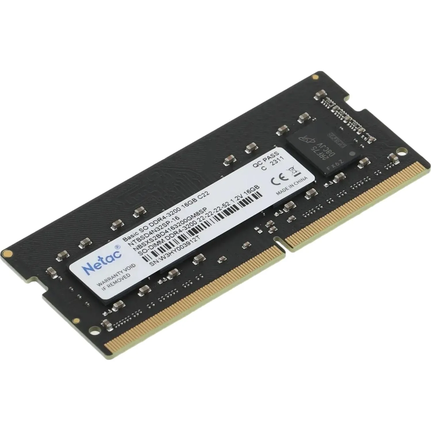 Модуль памяти Netac SO-DIMM DDR4 16Gb, 3200Мгц (NTBSD4N32SP-16) - фото 3