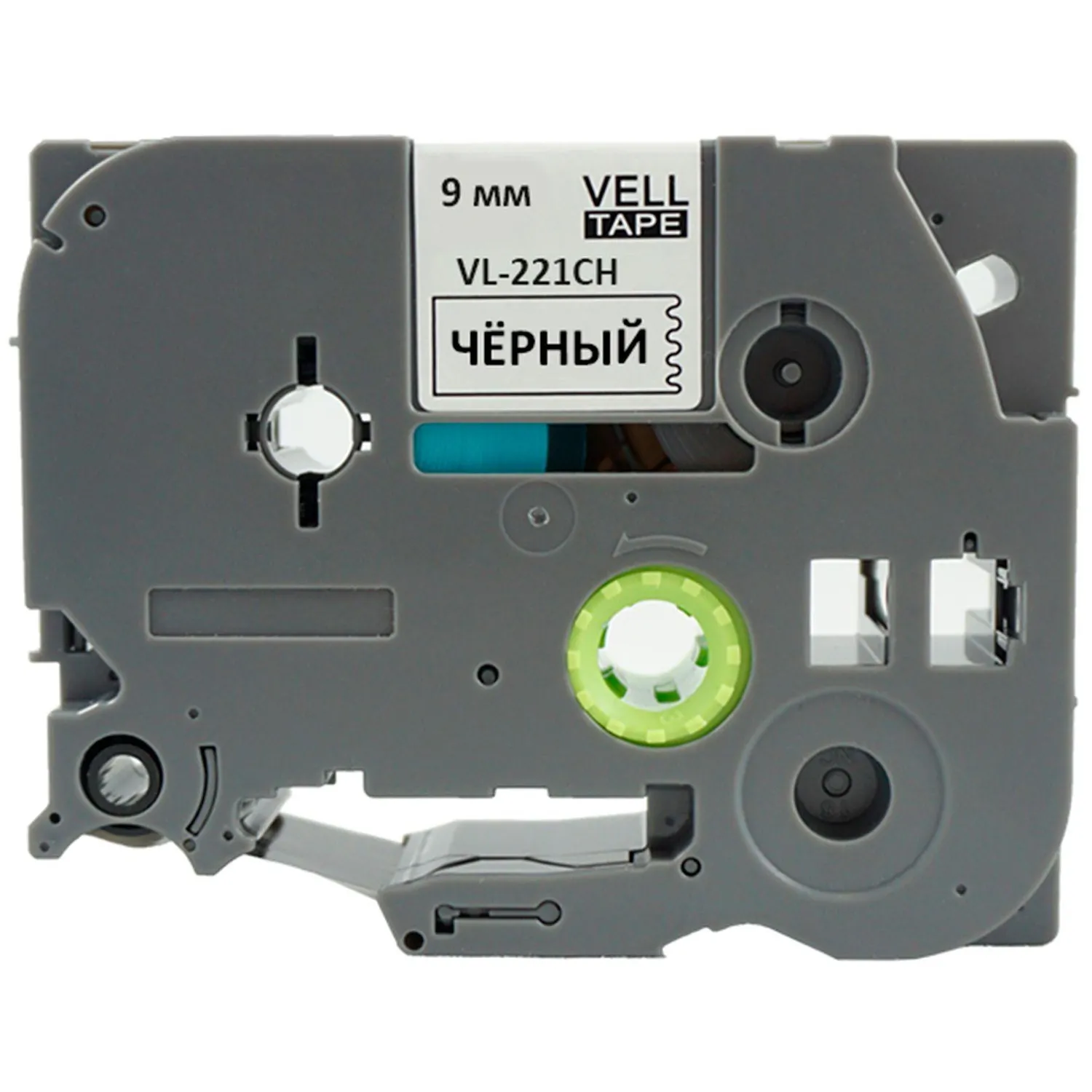 Картридж -лента Vell VL-221CH(с чип.9мм,чер.на бел.)для Puty {Vell-221CH - фото 2