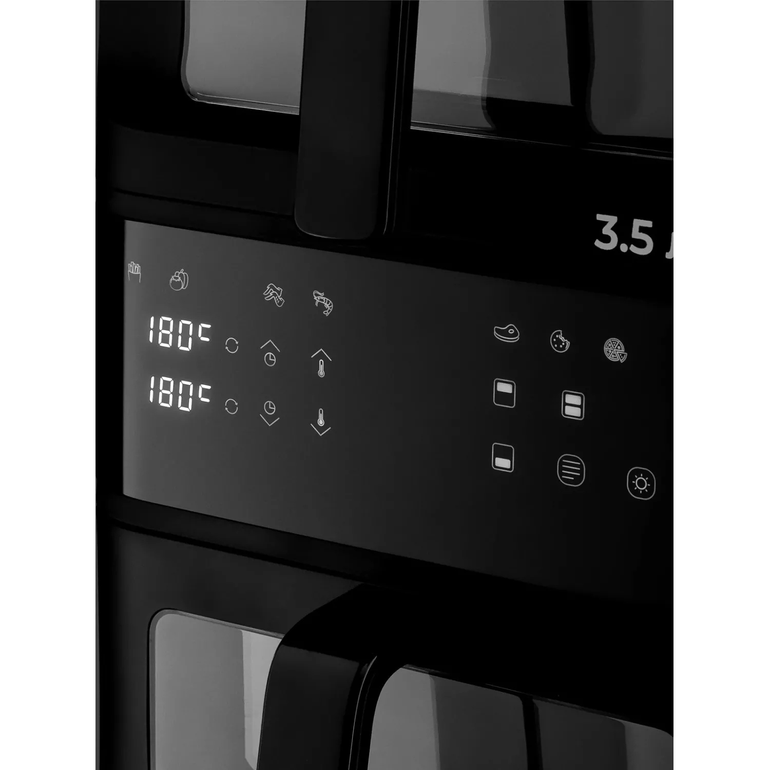 Аэрогриль BRAYER 2048BR,2500Вт,10л,2 чаши,t.200С,съем реш,LED-дисп,10 прогр - фото 2