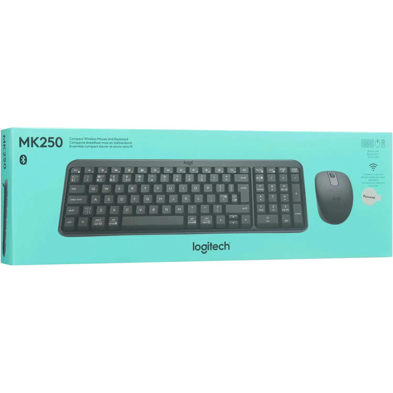 Набор клавиатура+мышь Logitech MK250 BT Graphite рус,беспроводн(920-013853) - фото 14