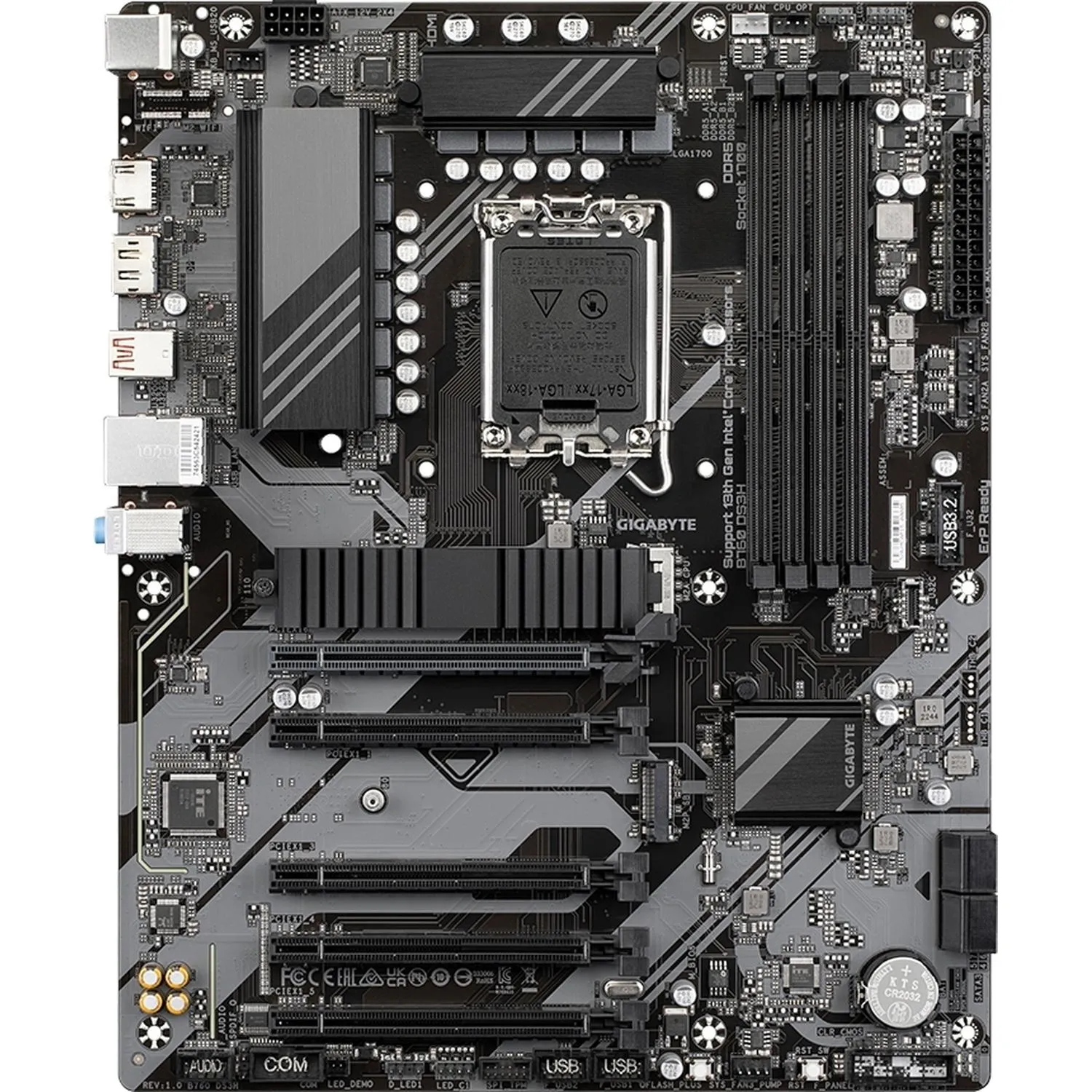 Материнская плата Gigabyte B760 DS3H s1700 Intel B760 4xDDR5 ATX - фото 2