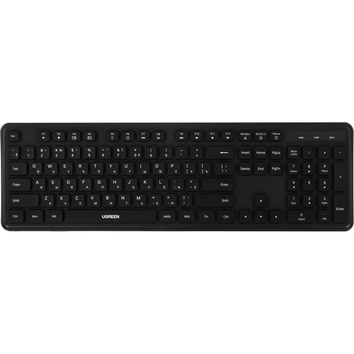 Клавиатура UGREEN K331 (55657) проводная USB RU черный - фото 1