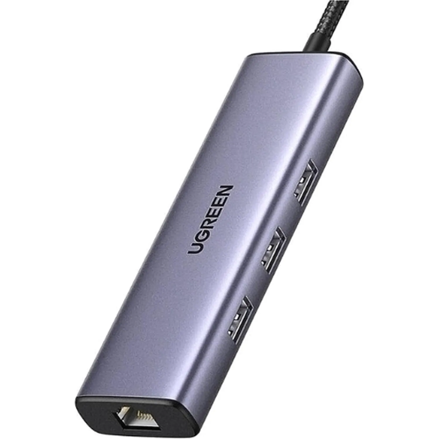 Разветвитель USB UGREEN CM512 (15598) USB-C To 3xUSB3.0+HDMI+RJ45+PD серый - фото 1