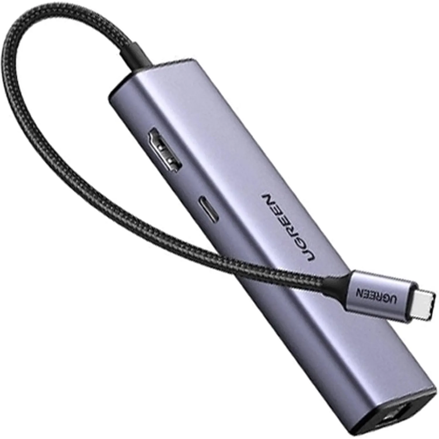 Разветвитель USB UGREEN CM512 (15598) USB-C To 3xUSB3.0+HDMI+RJ45+PD серый - фото 2