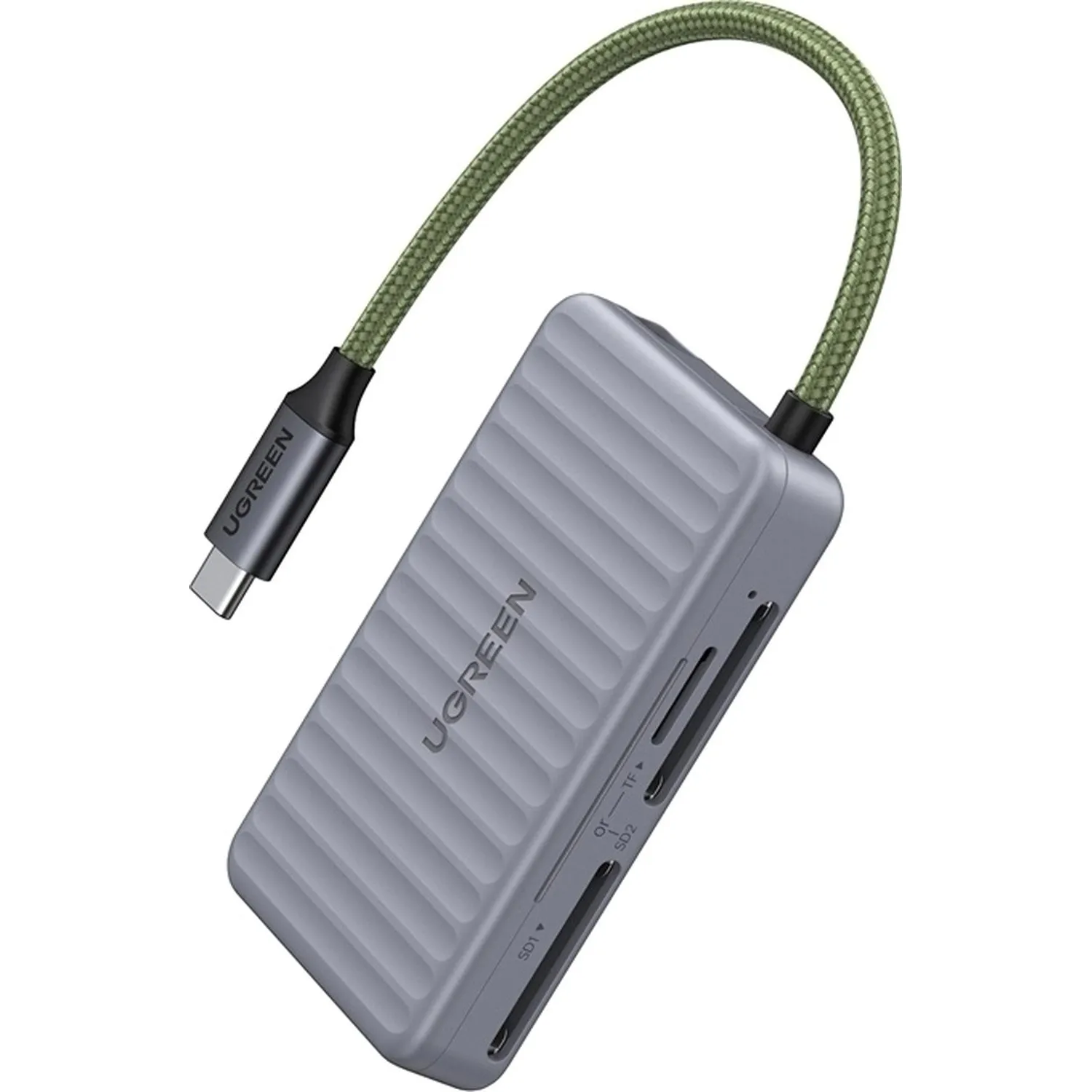 Картридер UGREEN CM868 (55886) 2xSD Card Slot&1xTF Card Slot серый - фото 1