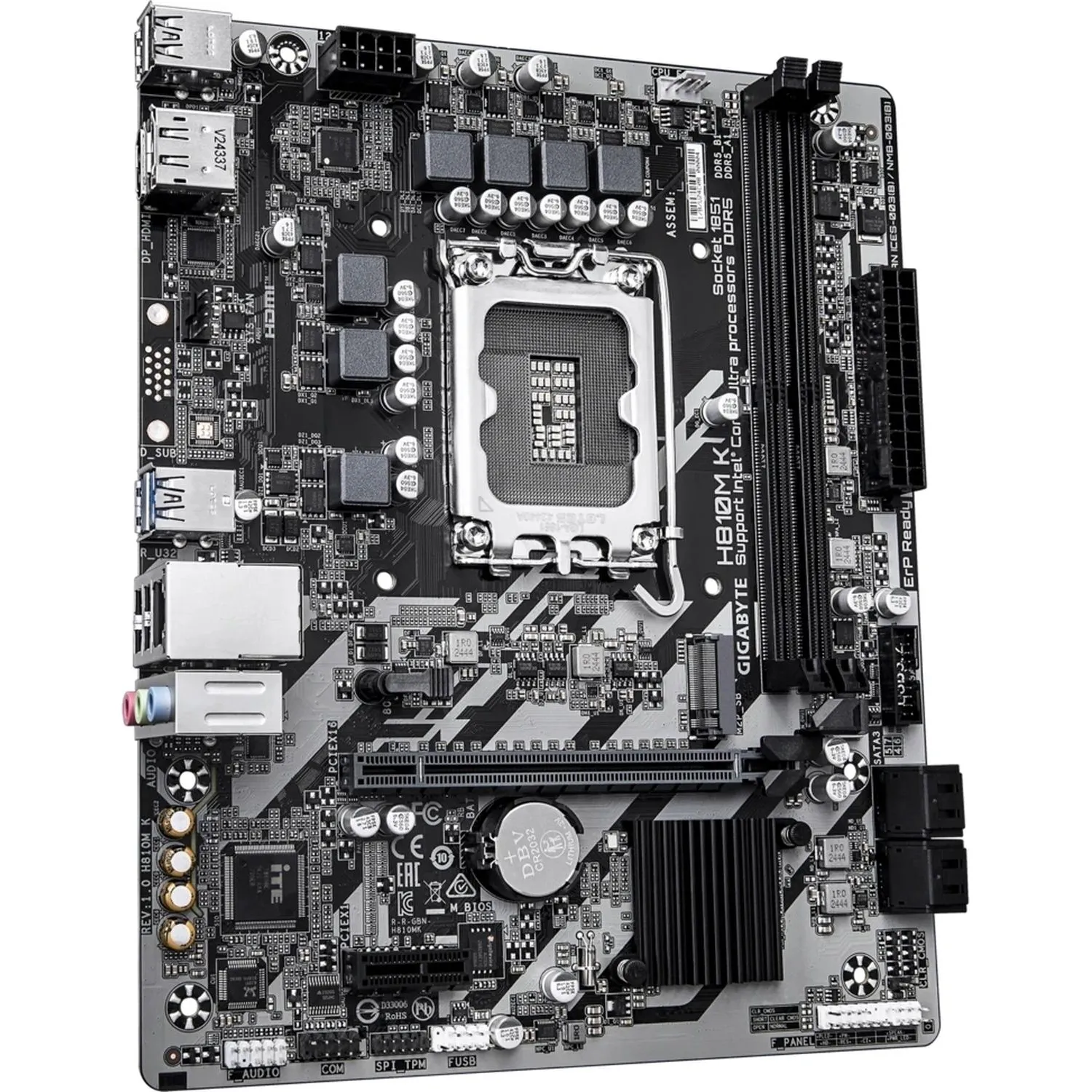 Материнская плата Gigabyte H810M K, LGA1851, H810, 2xDDR5, mATX - фото 1