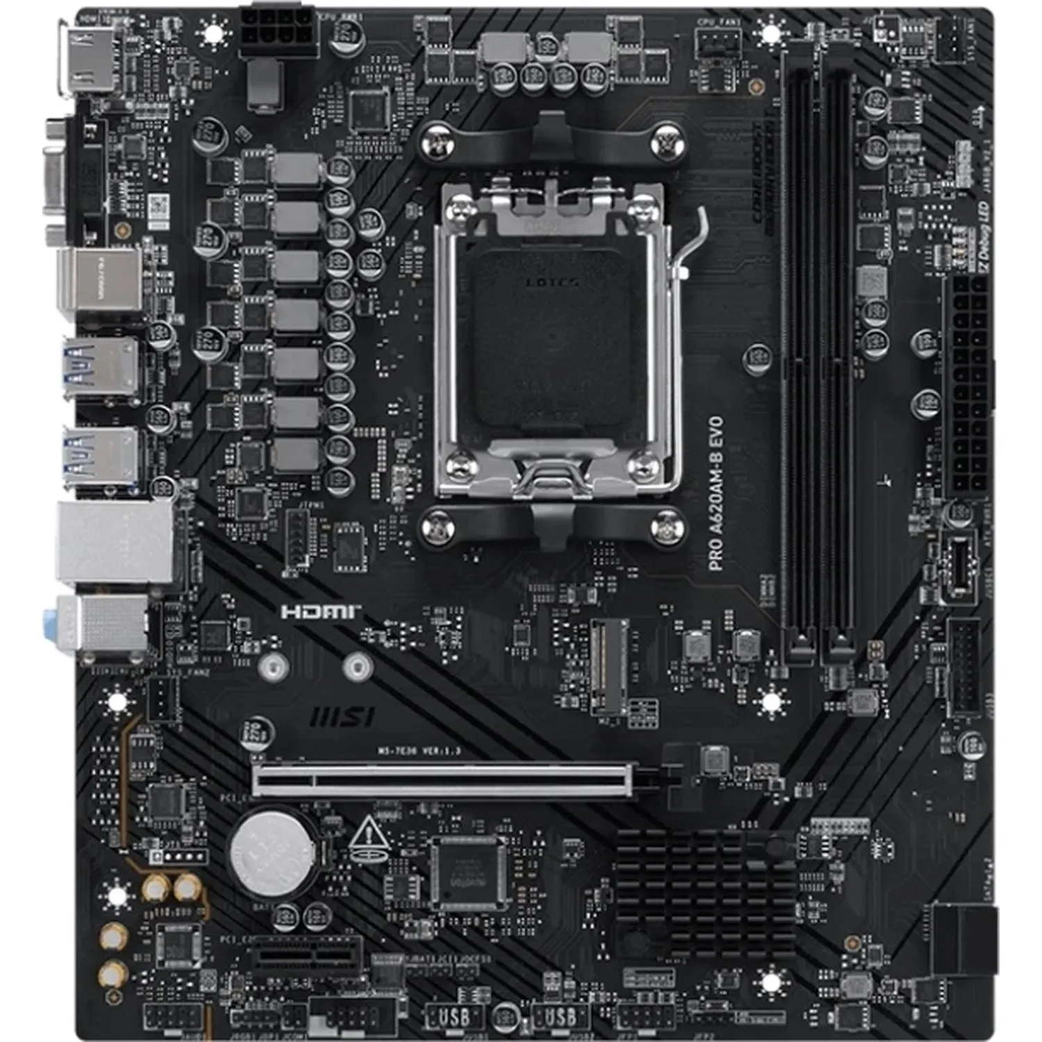 Материнская плата MSI PRO A620AM-B EVO A620, AM5, 2xDDR5, mATX - фото 1