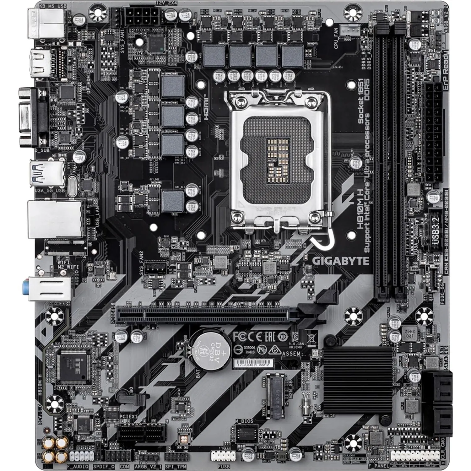 Материнская плата Gigabyte H810M H, LGA1851, H810, 2xDDR5. mATX - фото 2