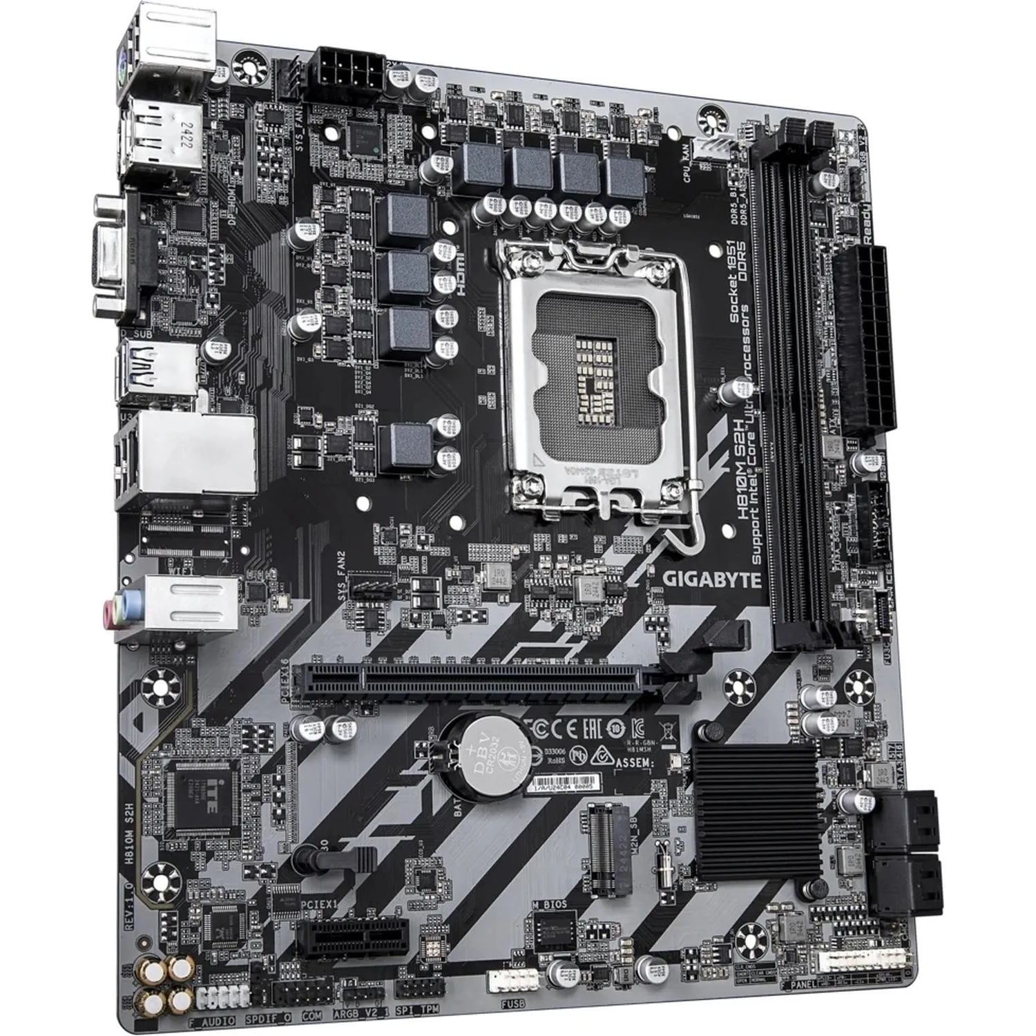 Материнская плата Gigabyte H810M S2H, LGA1851, H810, 2xDDR5, mATX - фото 1