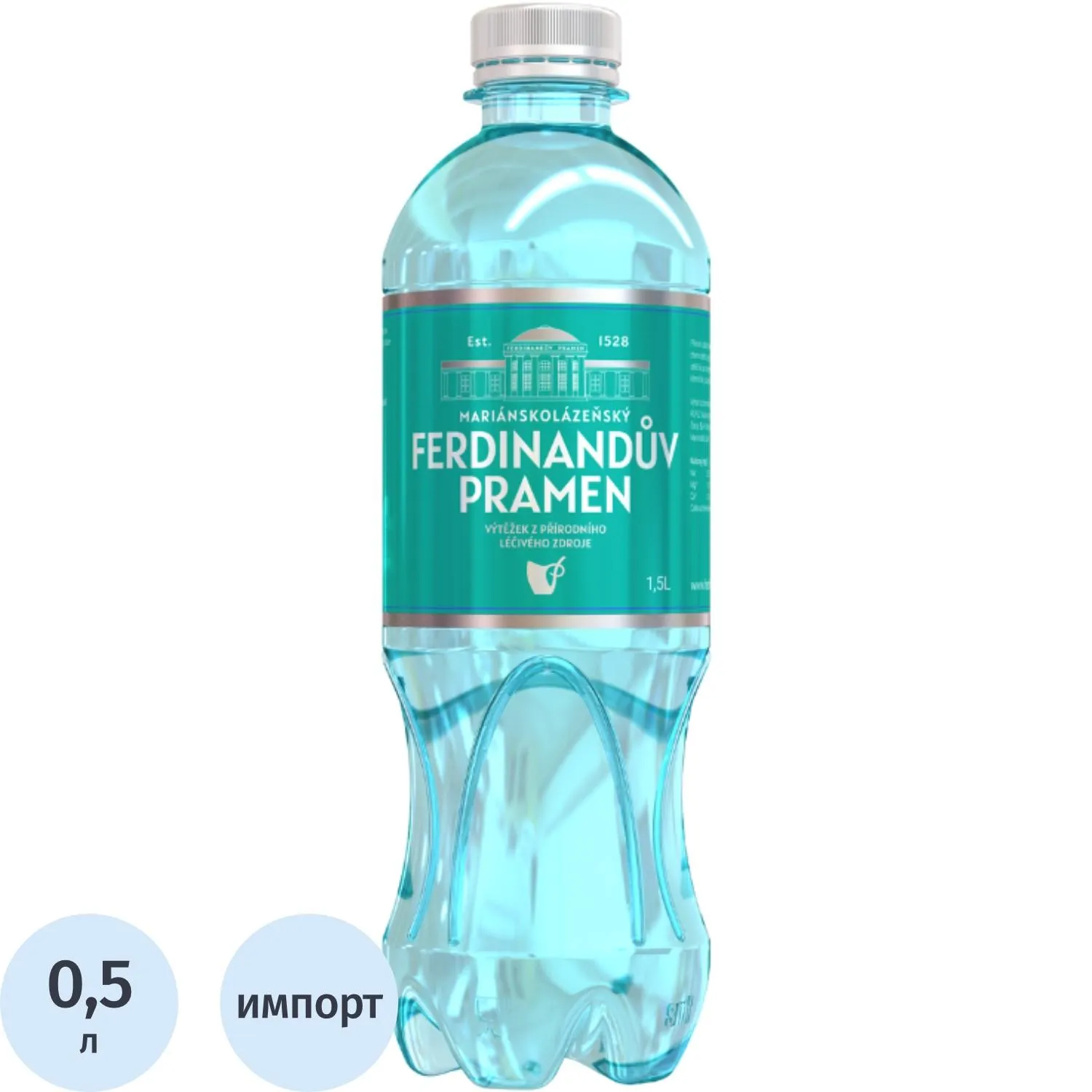 Вода минеральная Ferdinanduv Pramen столовая питьевая газ ПЭТ 0,5л - фото 1