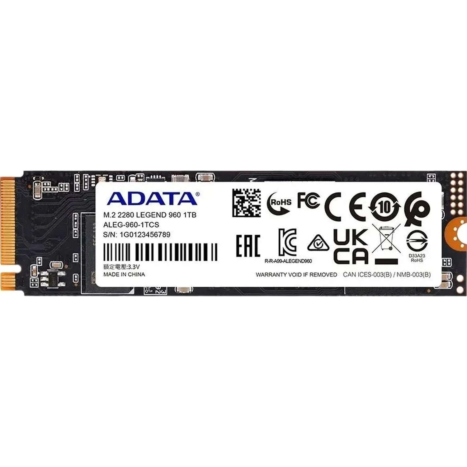 SSD накопитель A-DATA Legend 960 M.2 1Tb, PCI-E 4.0 x4 2280(ALEG-960-1TCS) - фото 2