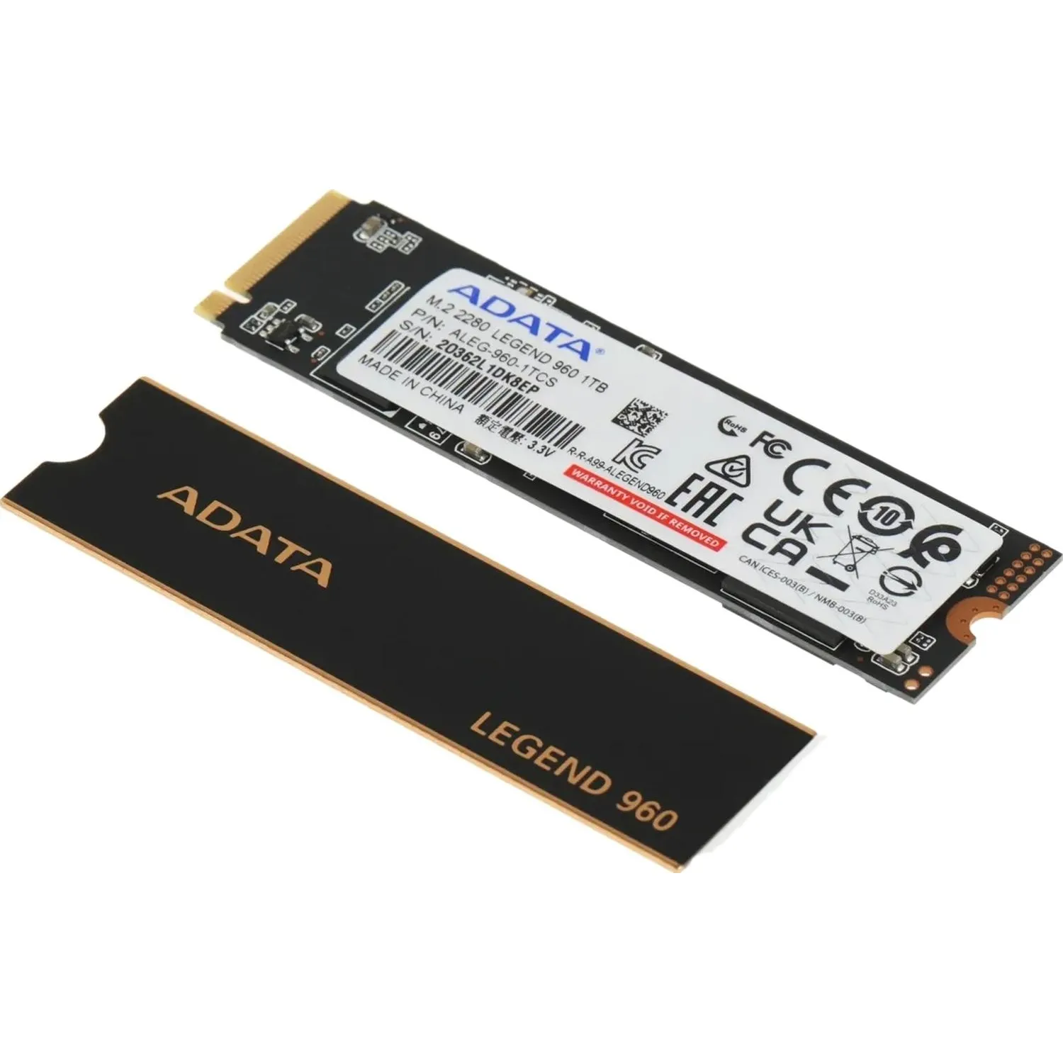 SSD накопитель A-DATA Legend 960 M.2 1Tb, PCI-E 4.0 x4 2280(ALEG-960-1TCS) - фото 3