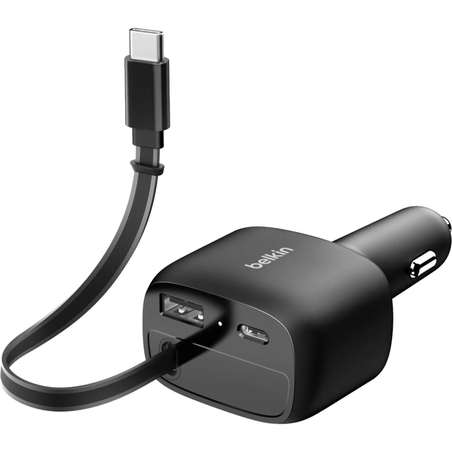 Зарядное устройство Belkin (CCC001hqBK)авто BoostCharge 75W USB-C&A+каб чер - фото 1