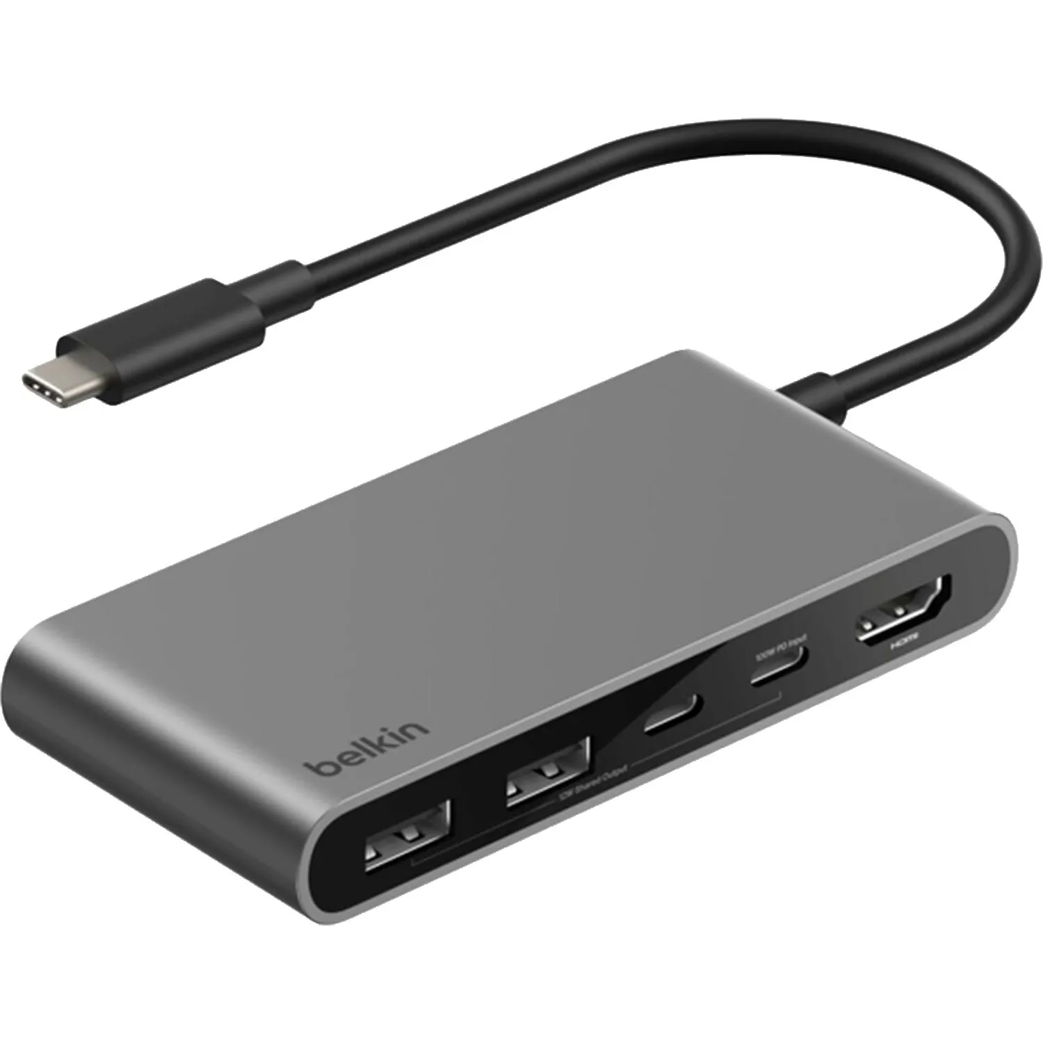 Разветвитель USB Belkin (AVC022hqSGY)хаб 5в1 4K@60Hz 100W сер.косм - фото 2