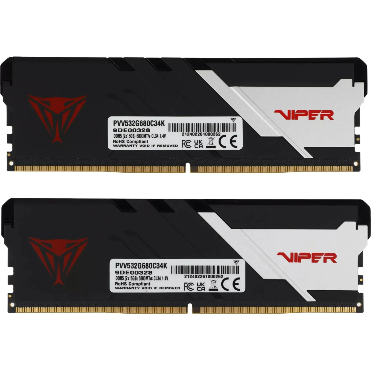Модуль памяти Patriot Viper DDR5 DIMM 32GB(2x16Gb) 6800MHz (PVV532G680C34K) - фото 3