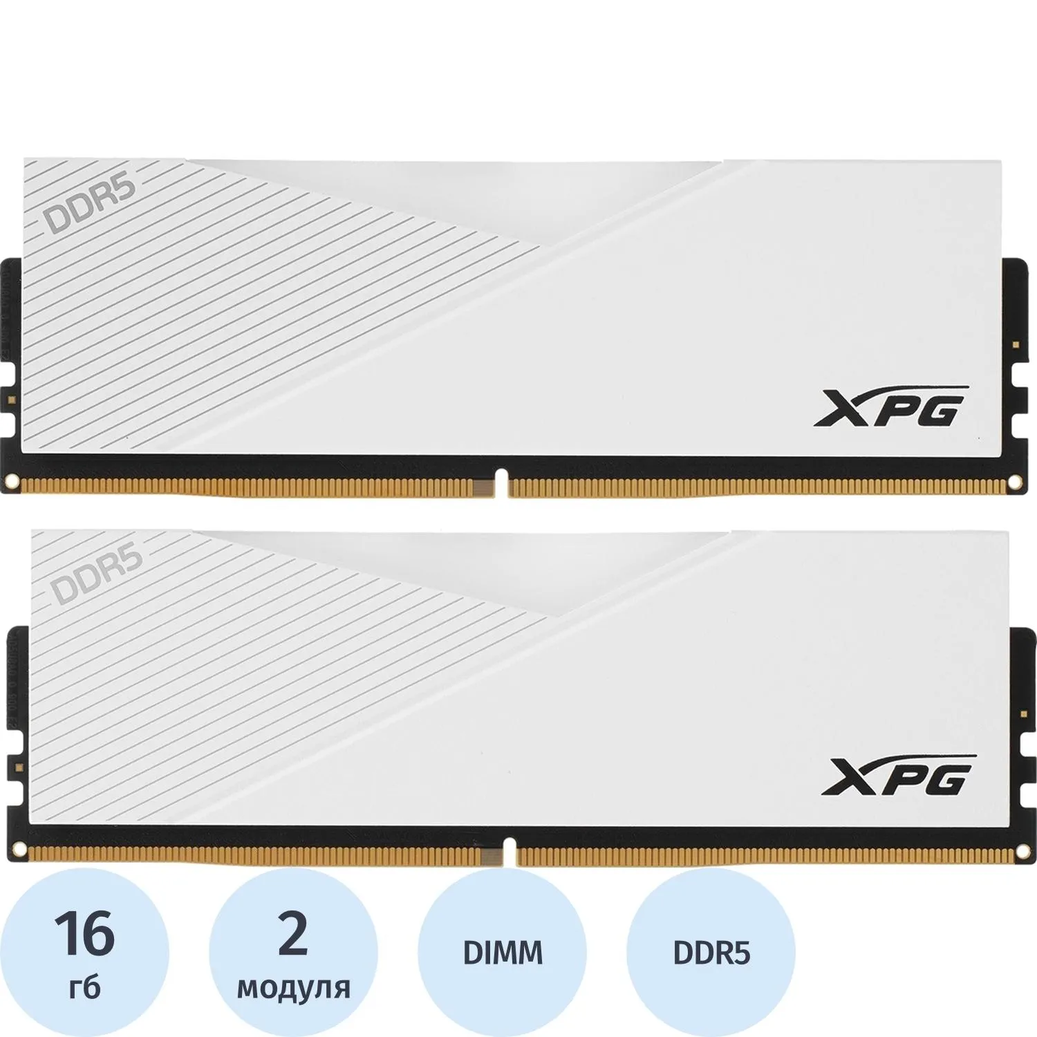 Модуль памяти ADATA DDR5 DIMM 32GB 6400MHz 2x16GB(AX5U6400C3216G-DCLARWH) - фото 1