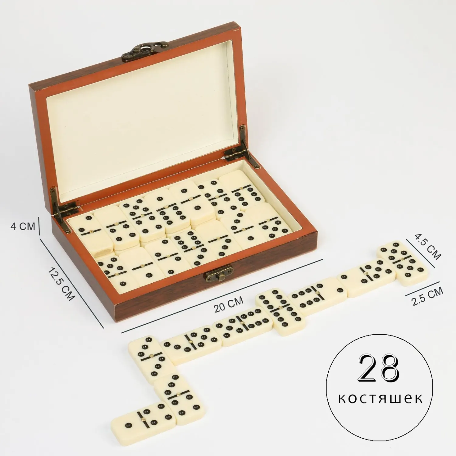 Настольная игра Домино классическое 'Подарочное', 28 штук, 1267610 - фото 4