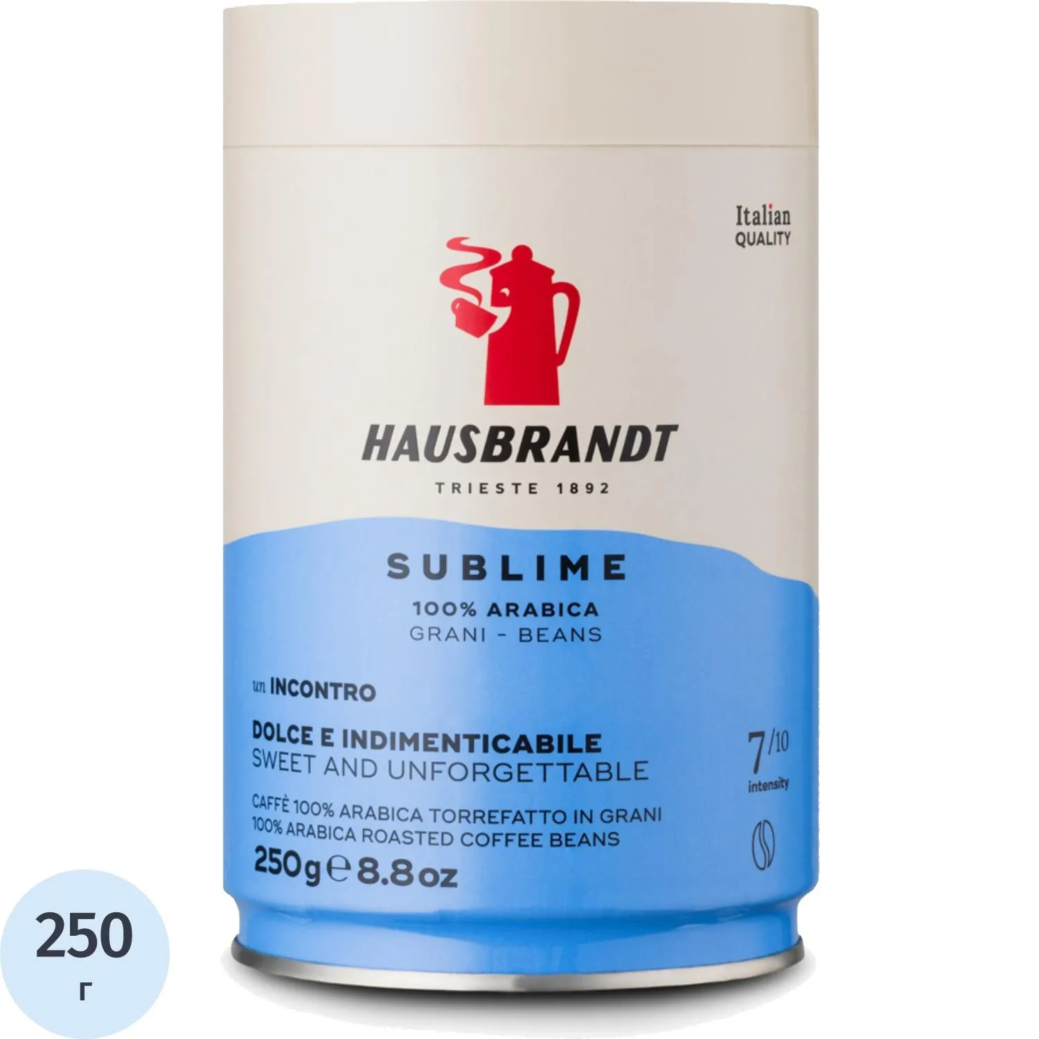 Кофе в зернах Hausbrandt Sublime 100% Arabica Beans ж/б 250г - фото 1