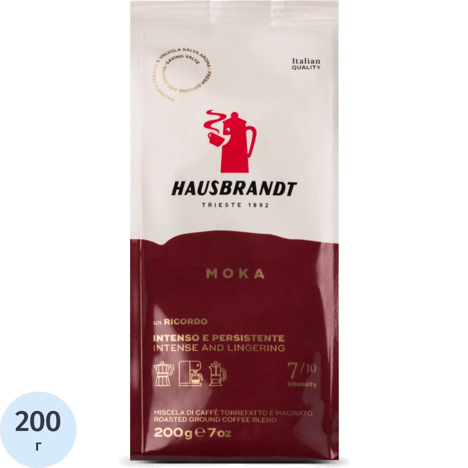 Кофе молотый Hausbrandt Moka 200г - фото 1