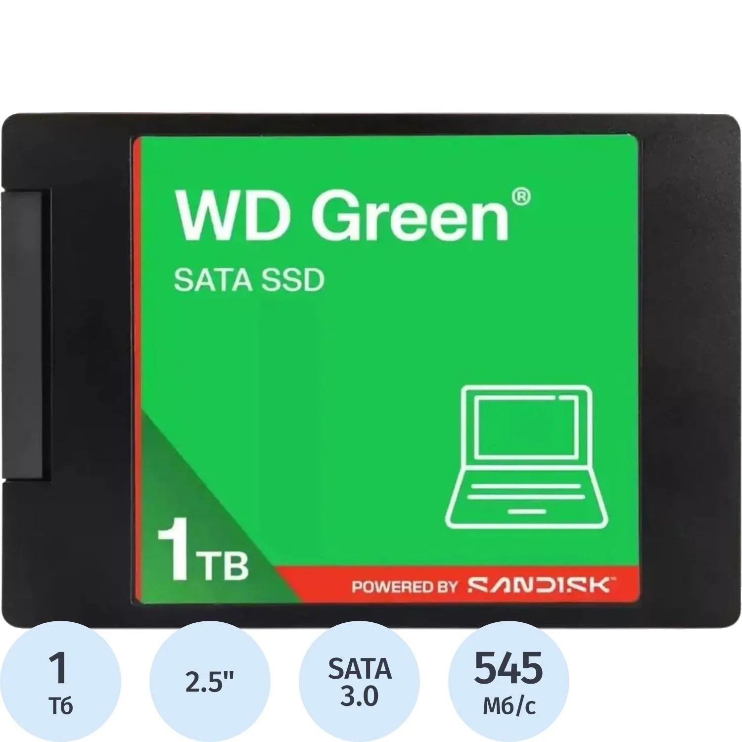 SSD накопитель WD Green 1Tb 2.5, SATA  (WDS100T5G0A) - фото 1