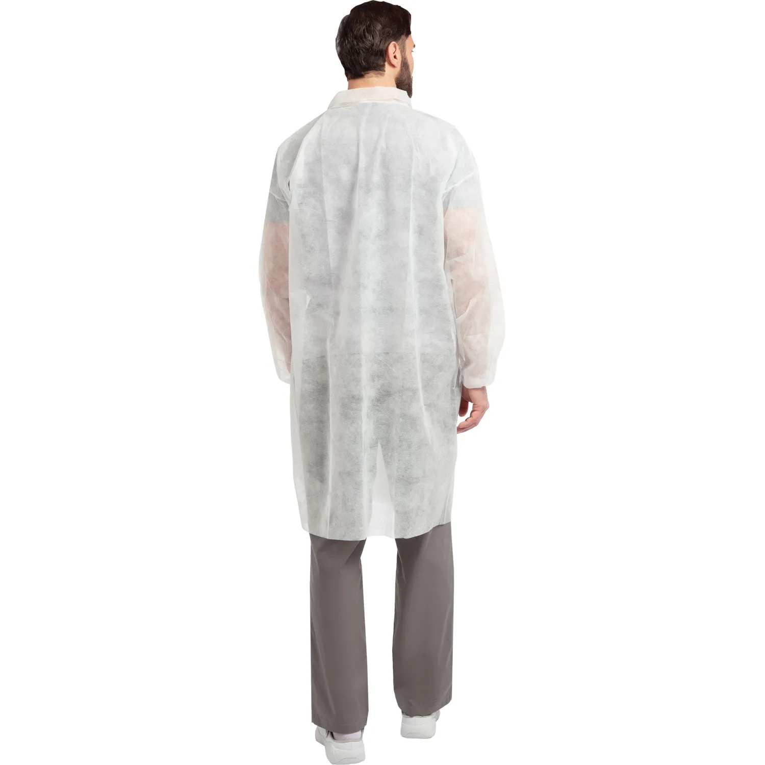 Халат на липучках 20гр/м2 р.XXL, белый, (10шт/упак),арт.406-878-003,к - фото 5