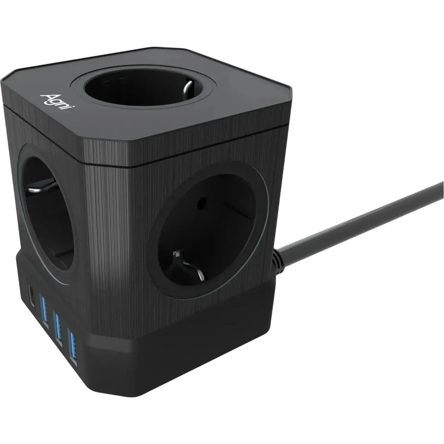 Сетевой фильтр AGNI  5р/2м,3USB 1TYPE-C,черный(TP-VE4U5E-C-2m-black) - фото 5