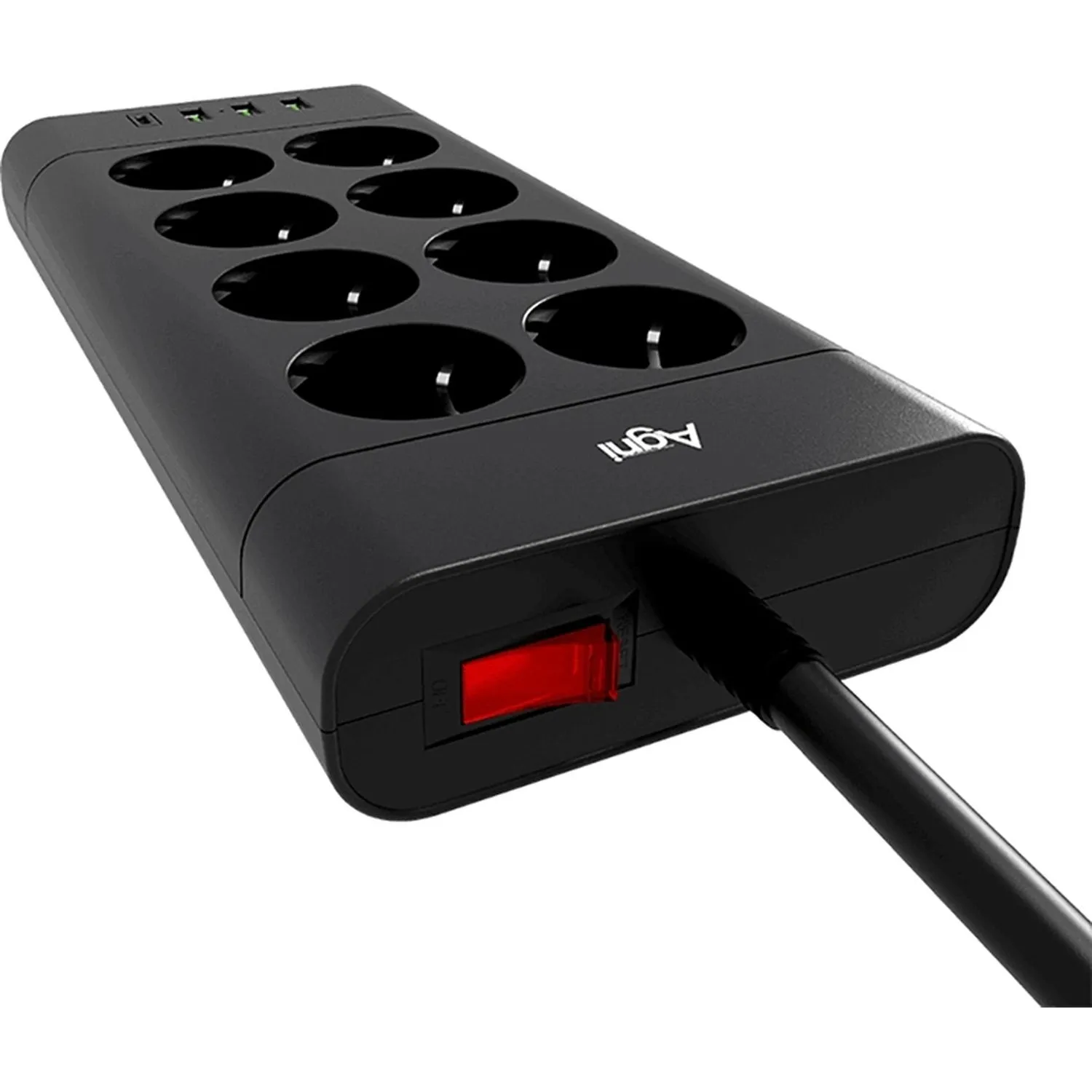 Сетевой фильтр AGNI 8р/5м,3USB,1TYPE-C 20W,черный(TP-FA4U8E-C-5m-black) - фото 3