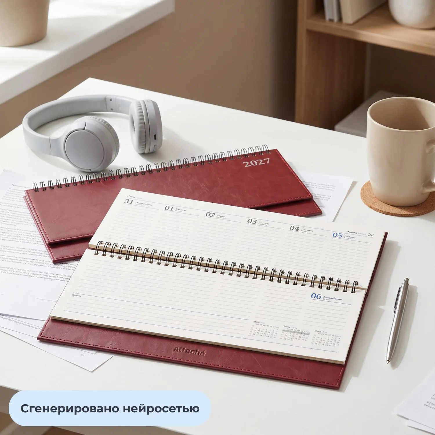 Планинг датированный Attache 2027 60л, бордо - фото 11