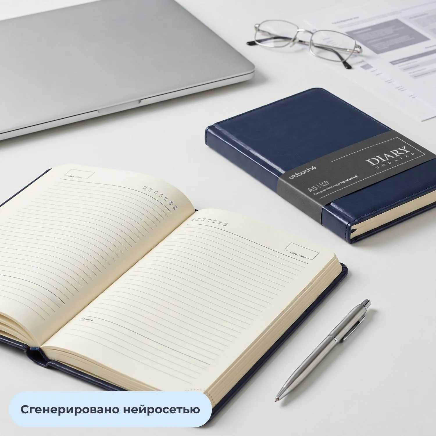 Ежедневник недатированный Attache АГЕНДА А5 160л 138x213мм темно-синий - фото 17