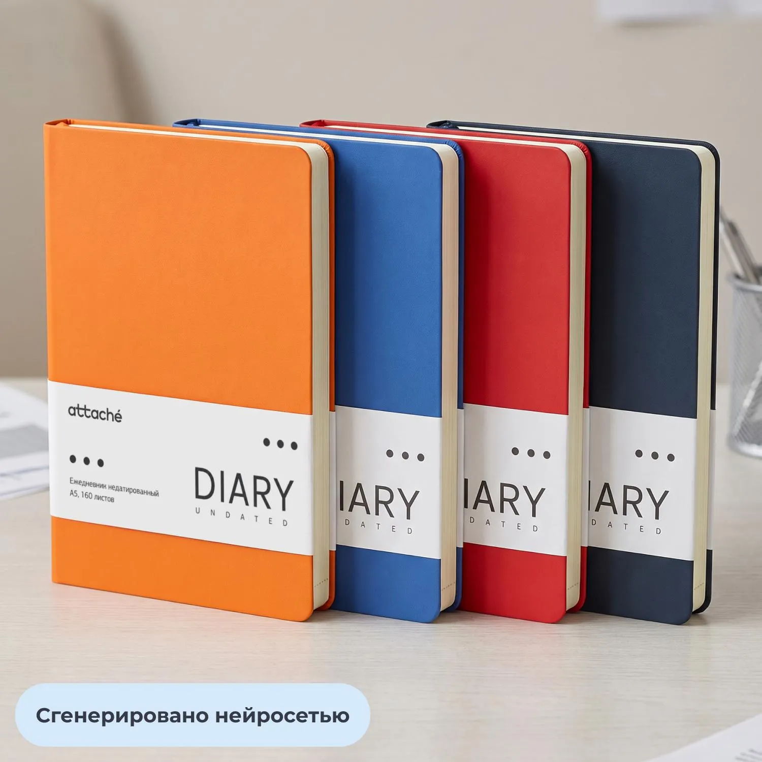 Ежедневник недатированный Attache А5 160л 138x213мм оранжевый - фото 18