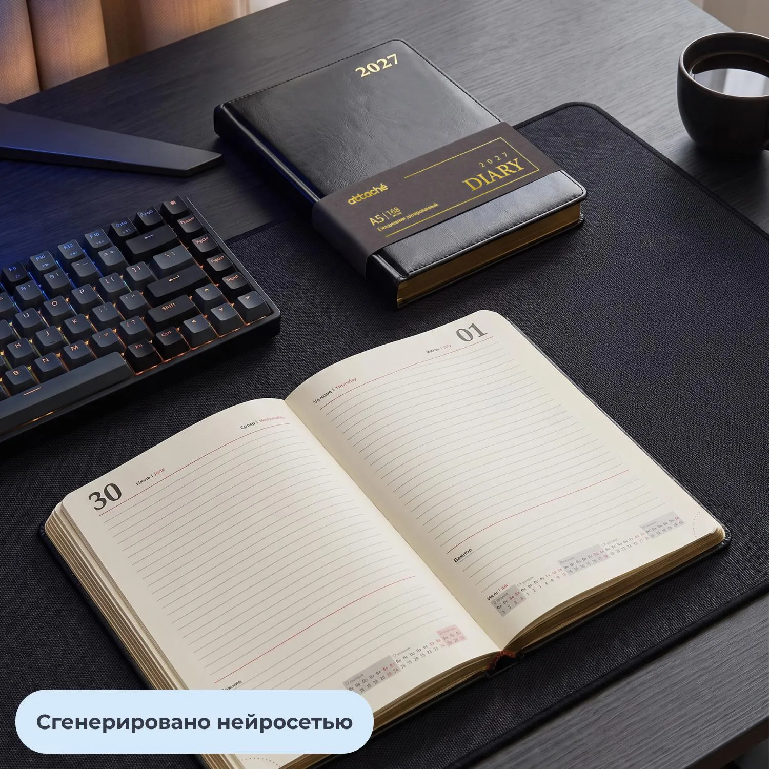 Ежедневник датированный 2027 Attache А5 168л 143x210 черн (золотист срез) - фото 16