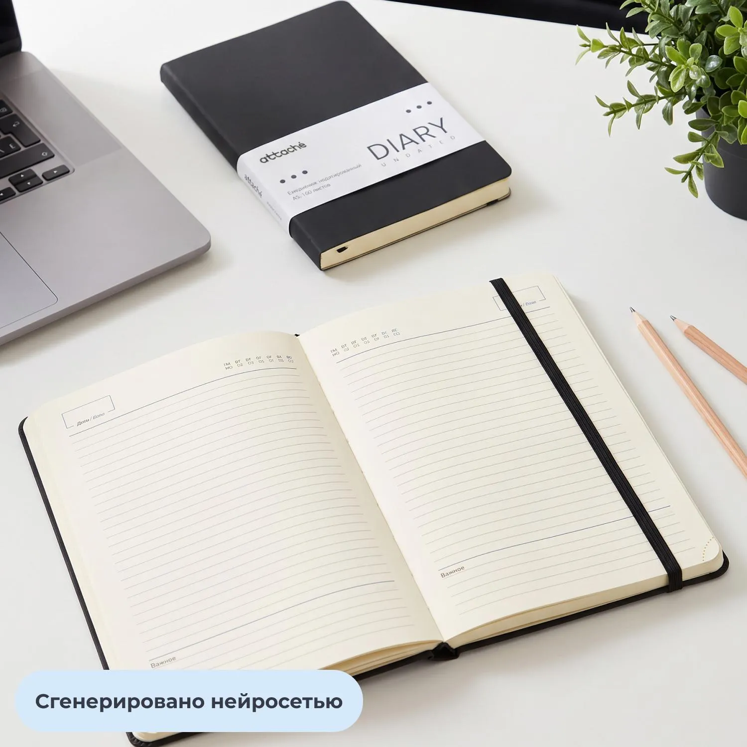 Ежедневник недатированный Attache АУРА А5 138x213мм 160л черный - фото 20