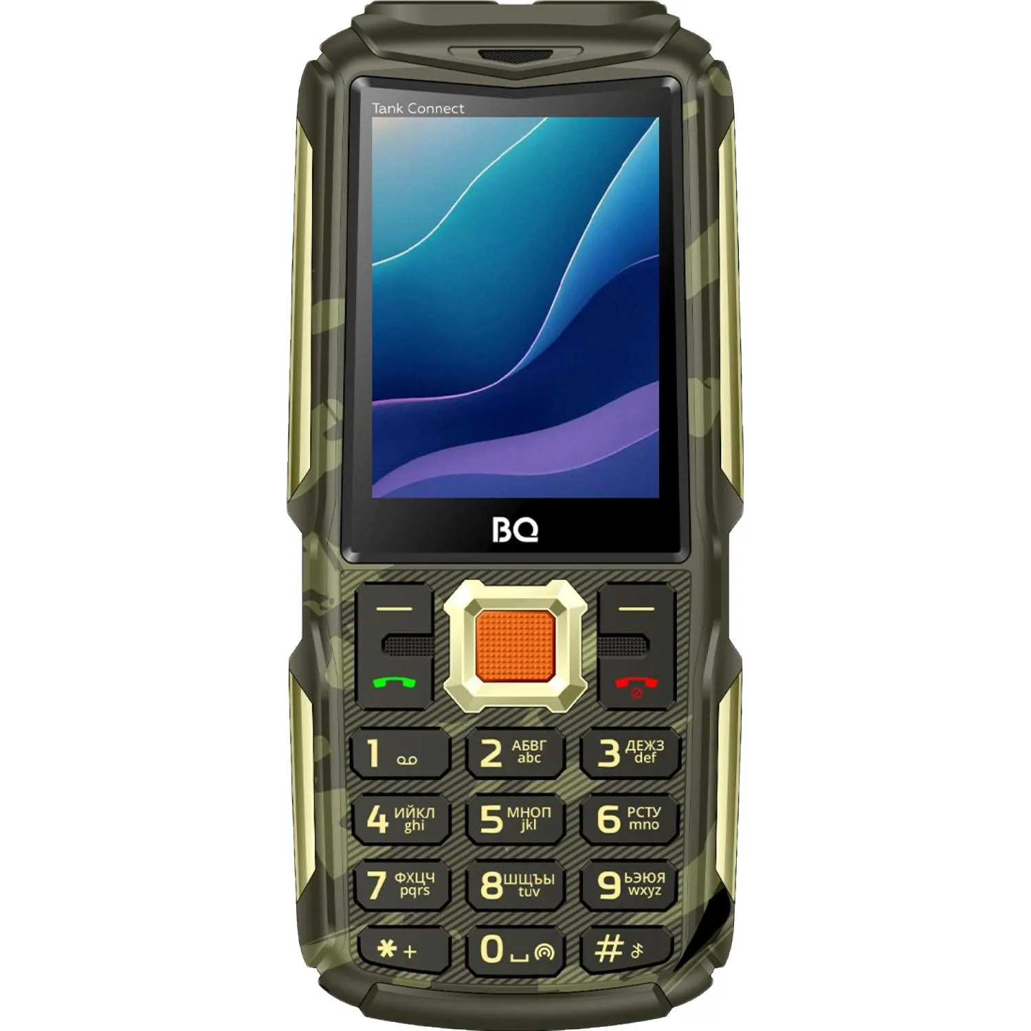 Мобильный телефон BQ 2430L Tank Connect Camouflage+Gold - фото 1