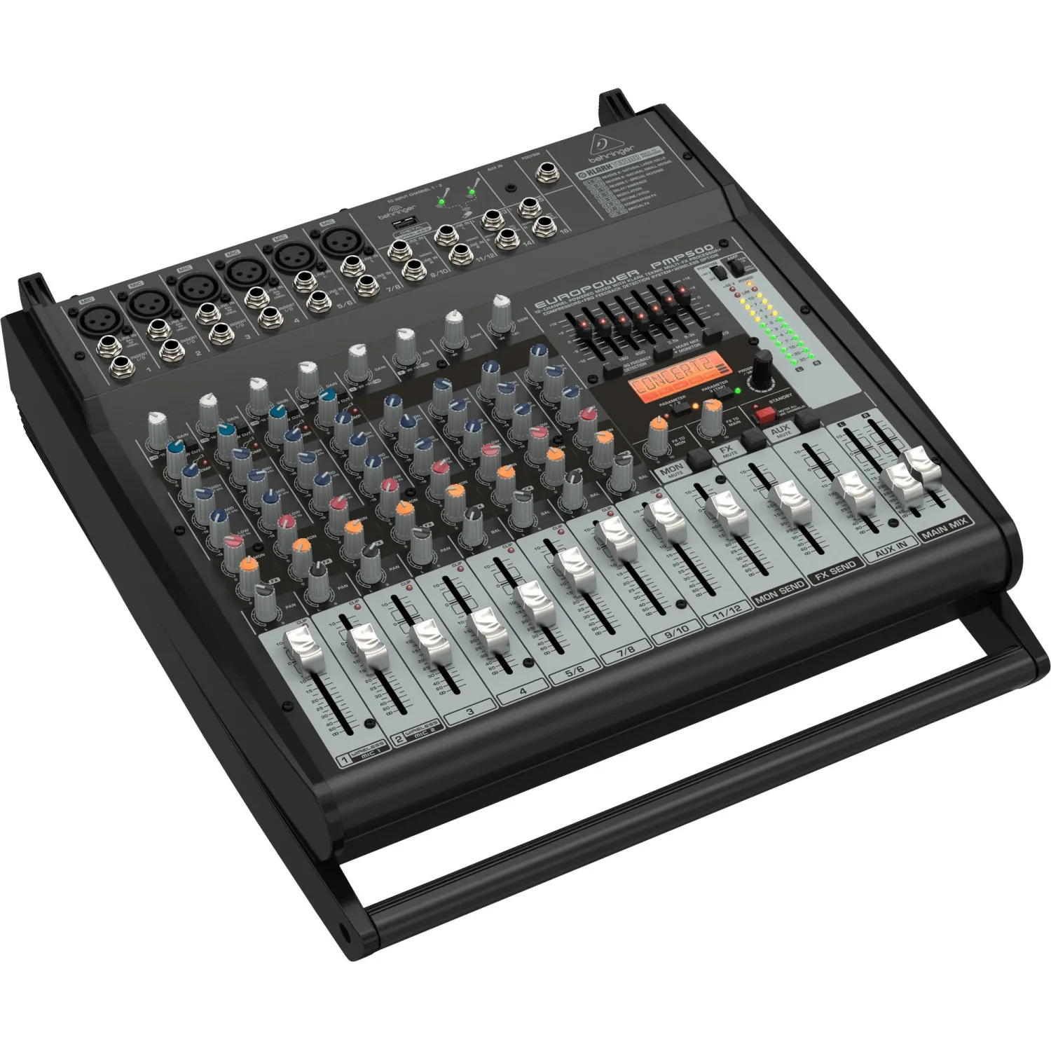 Микшер-усилитель Behringer PMP500, 2х250Вт, 12 каналов, процессор эффектов - фото 2