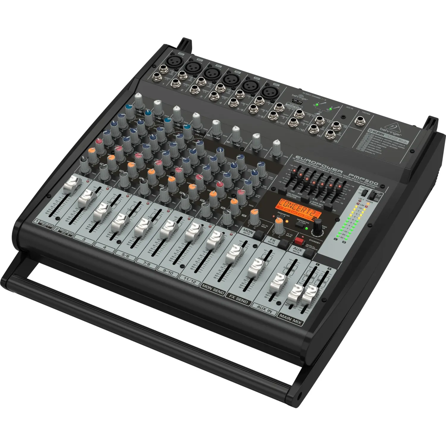 Микшер-усилитель Behringer PMP500, 2х250Вт, 12 каналов, процессор эффектов - фото 3