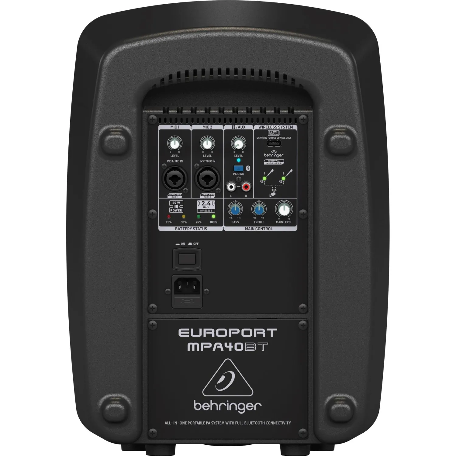 Акустическая система Behringer MPA40BT, 40Вт, Bluetooth, аккум - фото 3
