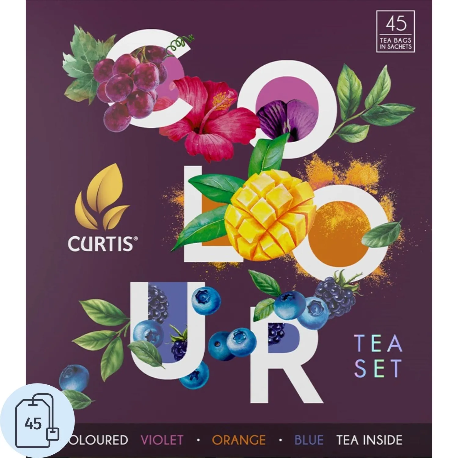 Чай Curtis Colour tea set ассорти 9 вкусов пакет 45 сашет - фото 1