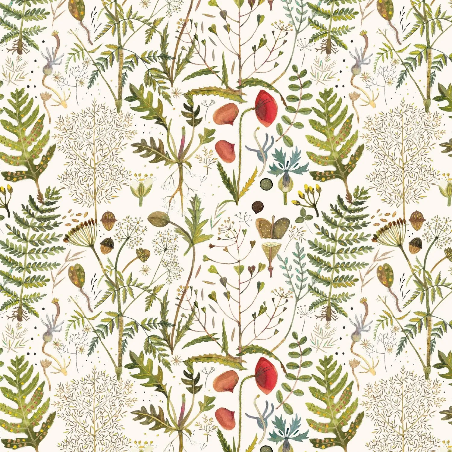 Бумага упаковочная FLORA.ЛУГОВЫЕ ТРАВЫ, 50 х 70 см (4 листа) 2-794/01 - фото 5