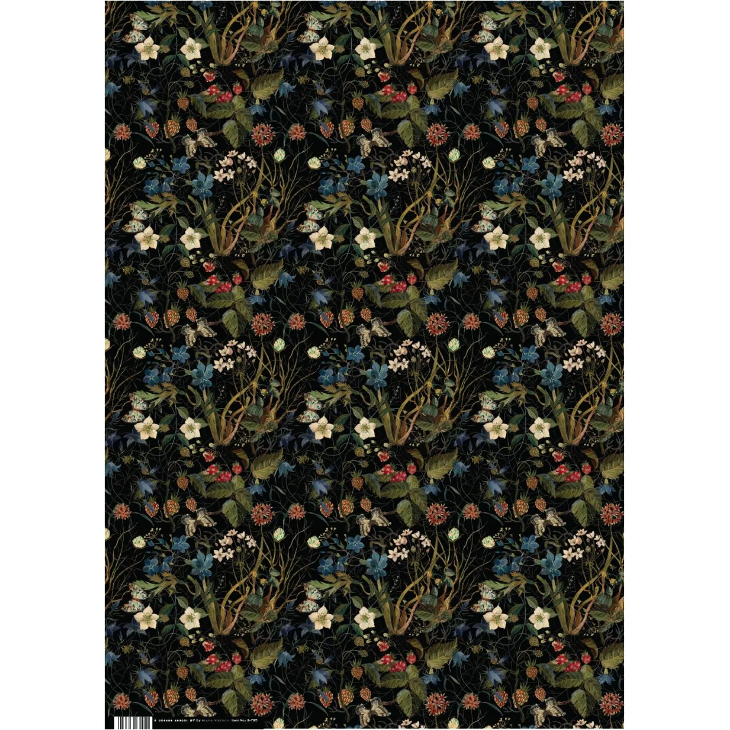 Бумага упаковочная FLORA.ЛЕСНЫЕ ЯГОДЫ, 50 х 70 см (4 листа), 2-794/02 - фото 1