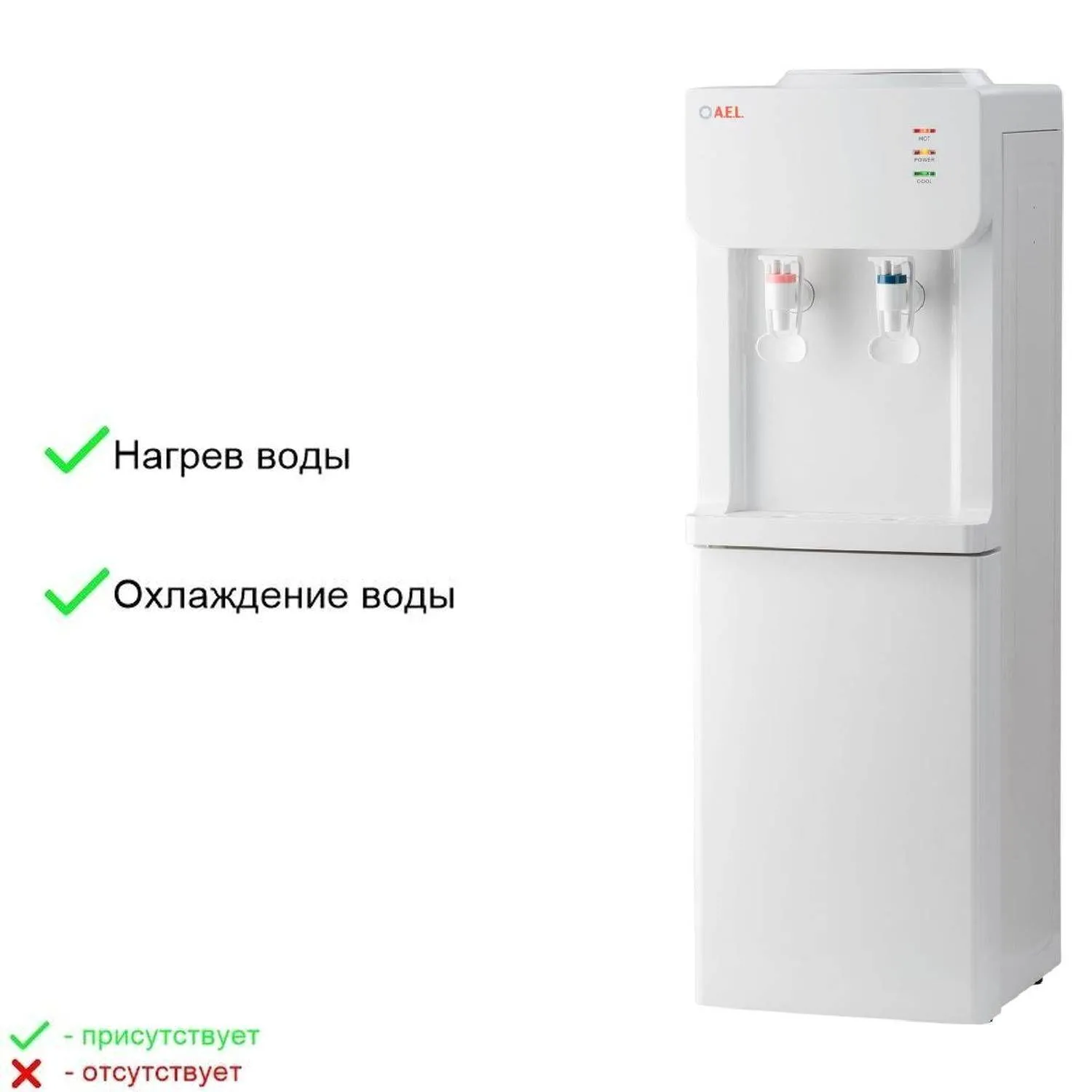 Кулер AEL LD-AEL-87c white арт.00488,для воды шкафчик нагрев/ электр охл - фото 10