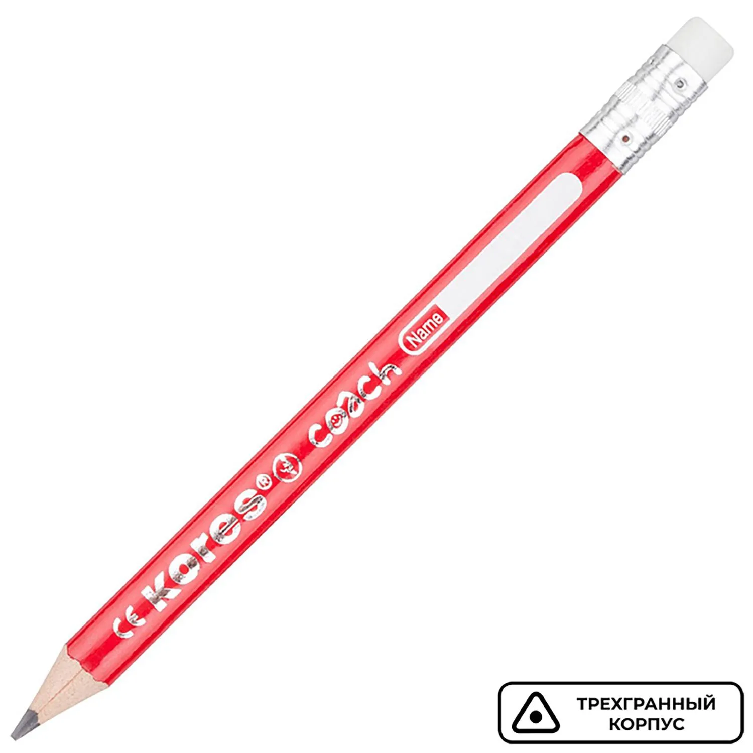 Карандаш чернографитный KORES JUMBO трехгран,HB 3шт+точилка+ластик - фото 3