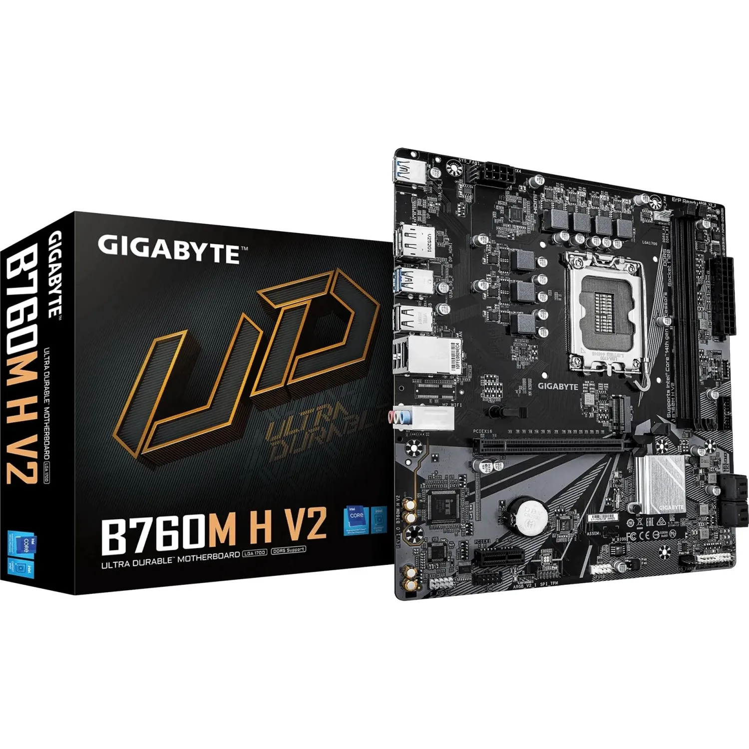 Материнская плата Gigabyte B760M H V2, s1700, B760, 2xDDR5, mATX - фото 4